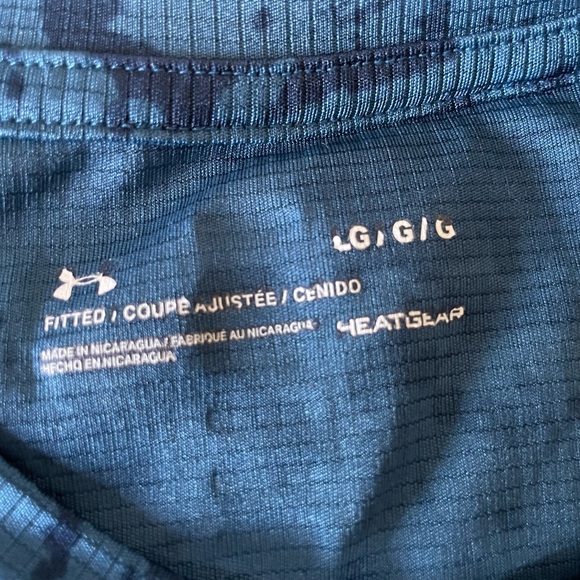 Under Armour Fitted Blue Shirt Large - Picture 3 of 5